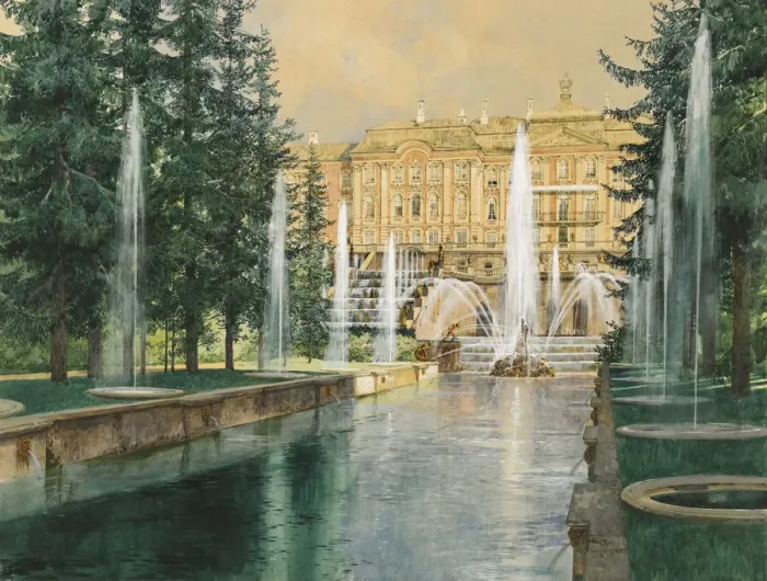 Framed Print : Peterhof, 1898. Artist: Kopallik, Franz (1860-1931) Framed Print : Peterhof, 1898. Artist: Kopallik, Franz (1860-1931)