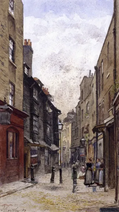 Framed Print : Peters Lane, Clerkenwell, London, 1880. Artist: John Crowther Framed Print : Peters Lane, Clerkenwell, London, 1880. Artist: John Crowther