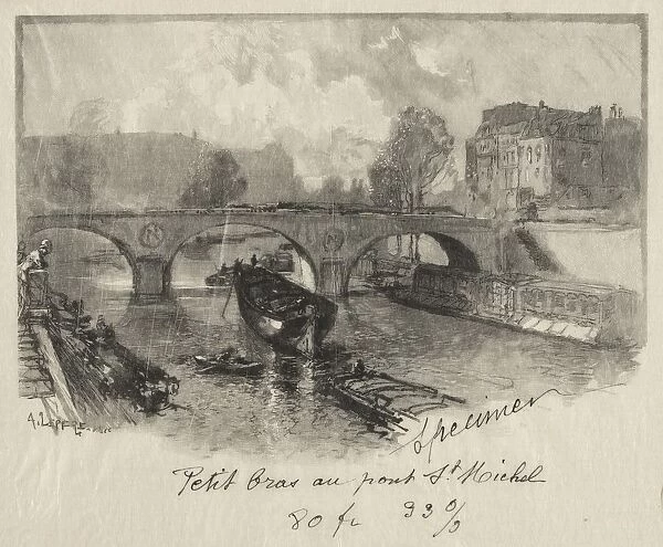 Petit bras au Pont St. Michel. Creator: Auguste Louis Lepere (French, 1849-1918)