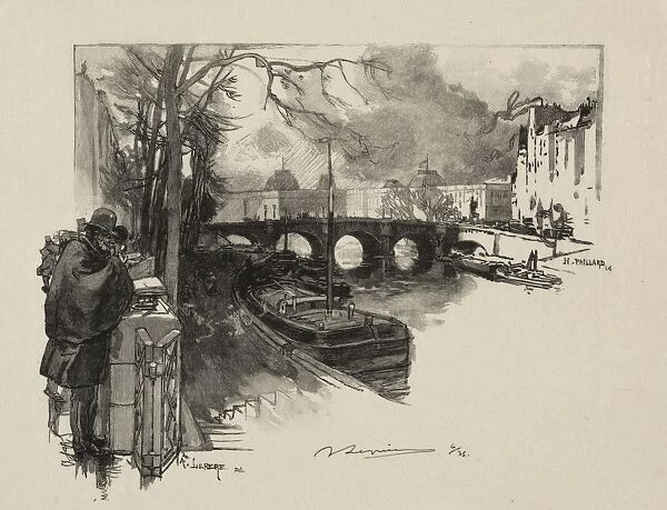 Petit bras de Seine au Pont Neuf. Creator: Auguste Louis Lepere (French, 1849-1918)