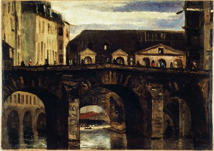 Framed Print : Petit Pont and the pont Saint-Charles, c1825. Creator: Louis-Godefroy Jadin Framed Print : Petit Pont and the pont Saint-Charles, c1825. Creator: Louis-Godefroy Jadin