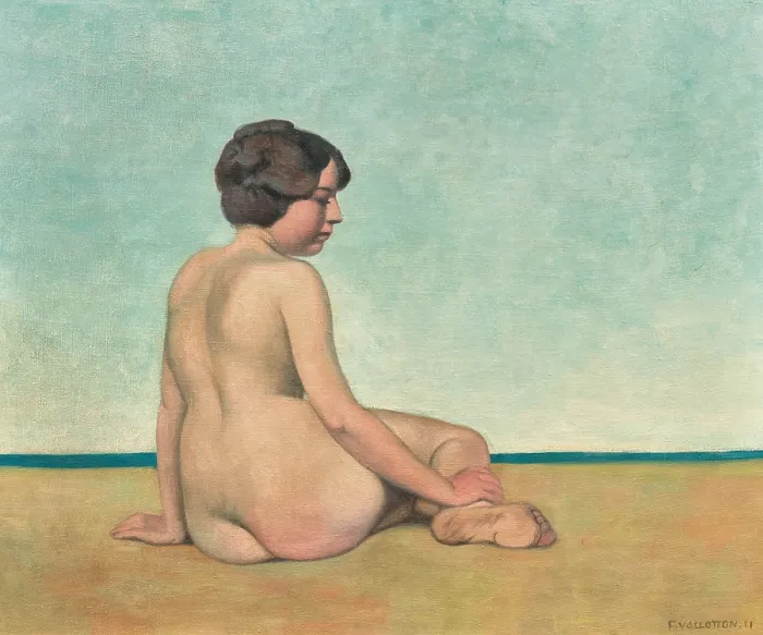 Framed Print : Petite baigneuse assise sur le sable, 1911. Creator: Vallotton, Felix Edouard (1865-1925) Framed Print : Petite baigneuse assise sur le sable, 1911. Creator: Vallotton, Felix Edouard (1865-1925)