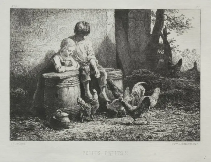 Framed Print : Petite, Petite. Creator: Charles-Emile Jacque (French, 1813-1894) Framed Print : Petite, Petite. Creator: Charles-Emile Jacque (French, 1813-1894)