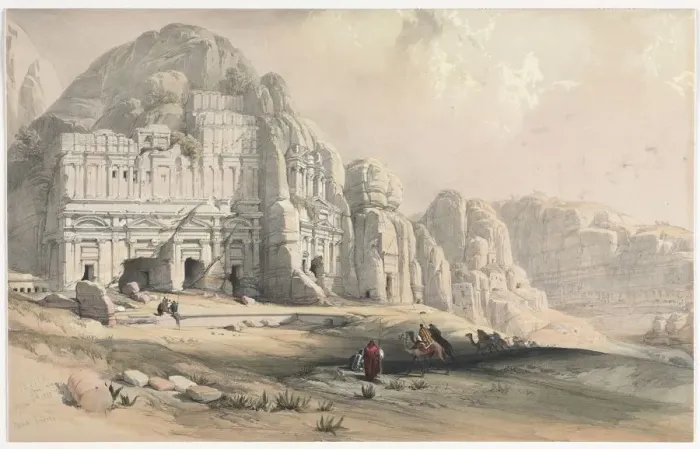 Framed Print : Petra, Eastern End of the Valley, 1839. Creator: David Roberts (British, 1796-1864) Framed Print : Petra, Eastern End of the Valley, 1839. Creator: David Roberts (British, 1796-1864)