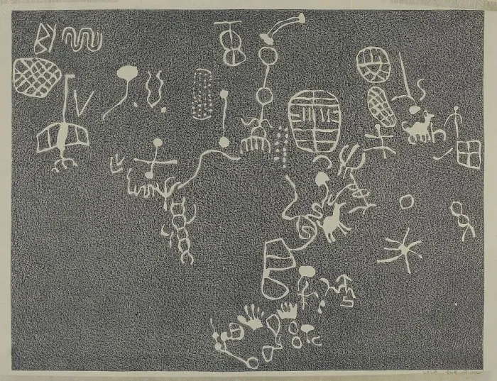 Framed Print : Petroglyph, 1935 / 1942. Creator: Lala Eve Rivol