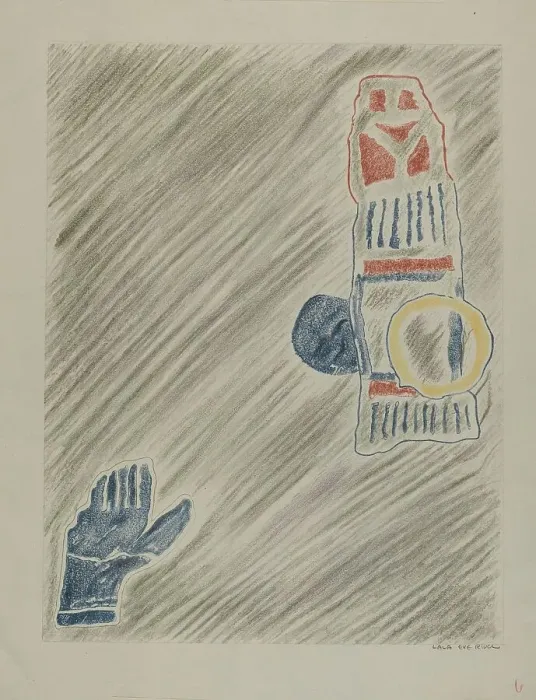 Framed Print : Petroglyph, 1935 / 1942. Creator: Lala Eve Rivol Framed Print : Petroglyph, 1935 / 1942. Creator: Lala Eve Rivol