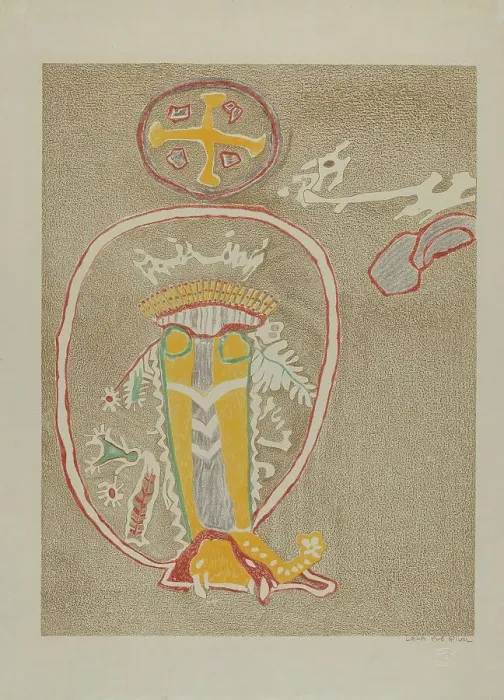 Framed Print : Petroglyph, 1935 / 1942. Creator: Lala Eve Rivol Framed Print : Petroglyph, 1935 / 1942. Creator: Lala Eve Rivol