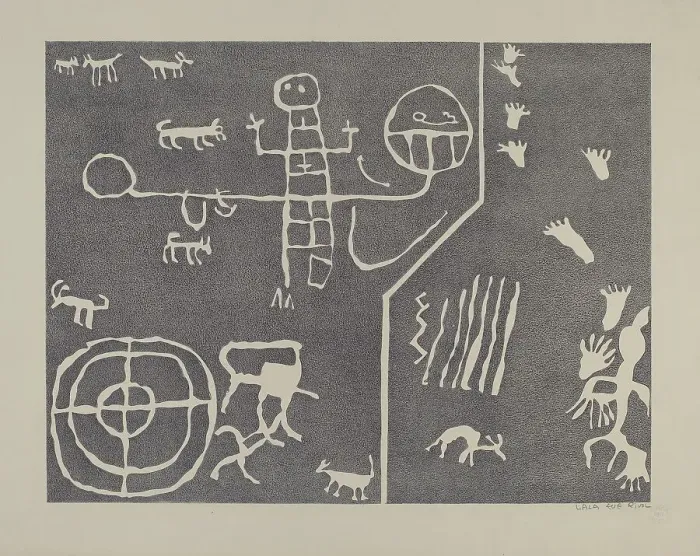 Framed Print : Petroglyph, 1935 / 1942. Creator: Lala Eve Rivol Framed Print : Petroglyph, 1935 / 1942. Creator: Lala Eve Rivol