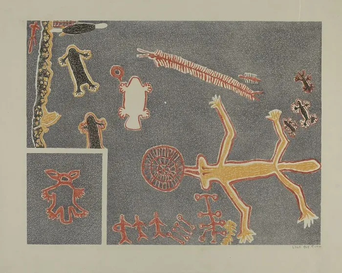 Framed Print : Petroglyph, 1935 / 1942. Creator: Lala Eve Rivol Framed Print : Petroglyph, 1935 / 1942. Creator: Lala Eve Rivol