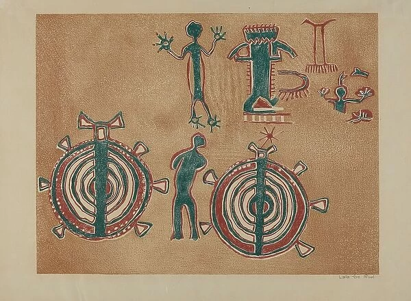 Petroglyph Design, 1935 / 1942. Creator: Lala Eve Rivol