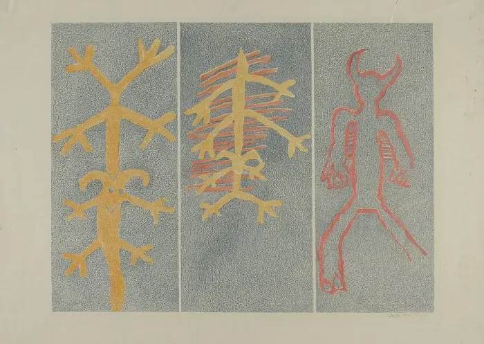 Framed Print : Petroglyph Design, 1935 / 1942. Creator: Lala Eve Rivol Framed Print : Petroglyph Design, 1935 / 1942. Creator: Lala Eve Rivol