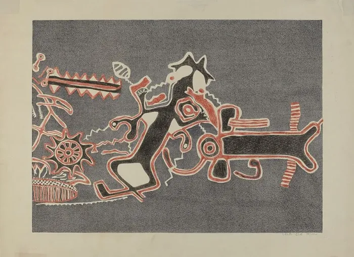 Framed Print : Petroglyph Design, 1935 / 1942. Creator: Lala Eve Rivol Framed Print : Petroglyph Design, 1935 / 1942. Creator: Lala Eve Rivol