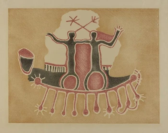 Framed Print : Petroglyph - Human Figures, 1935 / 1942. Creator: Lala Eve Rivol Framed Print : Petroglyph - Human Figures, 1935 / 1942. Creator: Lala Eve Rivol
