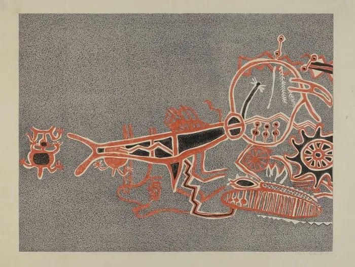 Framed Print : Petroglyph - Human Figures, 1935 / 1942. Creator: Lala Eve Rivol Framed Print : Petroglyph - Human Figures, 1935 / 1942. Creator: Lala Eve Rivol