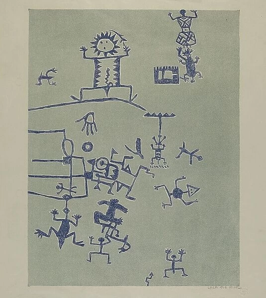 Petroglyph - Signs, 1935 / 1942. Creator: Lala Eve Rivol