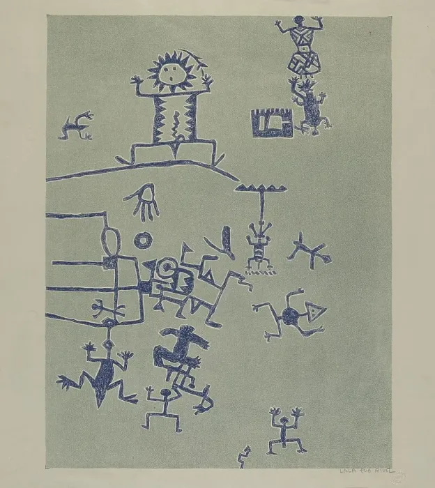 Framed Print : Petroglyph - Signs, 1935 / 1942. Creator: Lala Eve Rivol Framed Print : Petroglyph - Signs, 1935 / 1942. Creator: Lala Eve Rivol