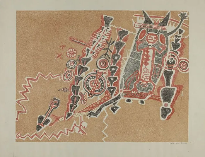 Framed Print : Petroglyphs, 1935 / 1942. Creator: Lala Eve Rivol Framed Print : Petroglyphs, 1935 / 1942. Creator: Lala Eve Rivol