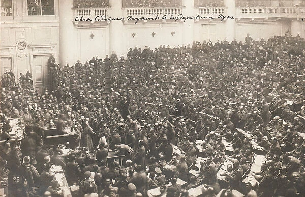 The Petrograd Soviet of Soldiers Deputies at the State Duma, 1917