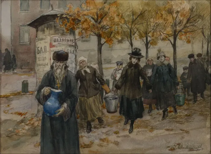 Framed Print : Petrograd without water, 1919 Framed Print : Petrograd without water, 1919