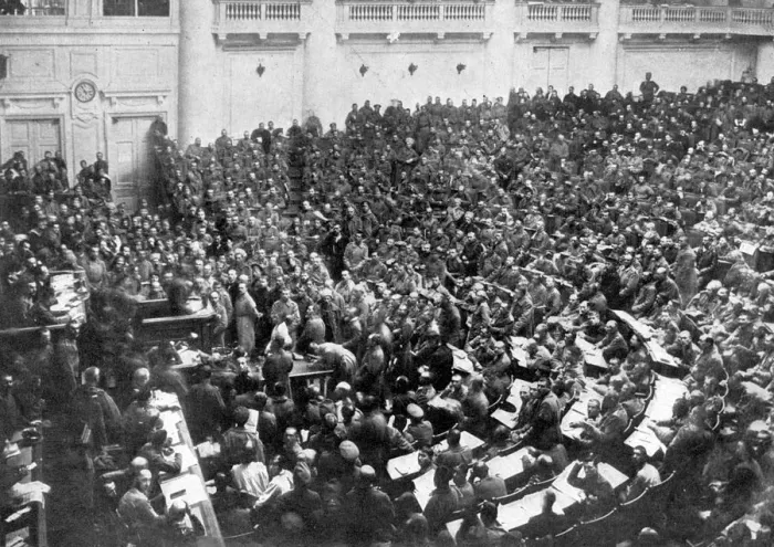 Framed Print : Petrograds new parliament, Russia, 1917, (c1920). Artist: Bulla Framed Print : Petrograds new parliament, Russia, 1917, (c1920). Artist: Bulla