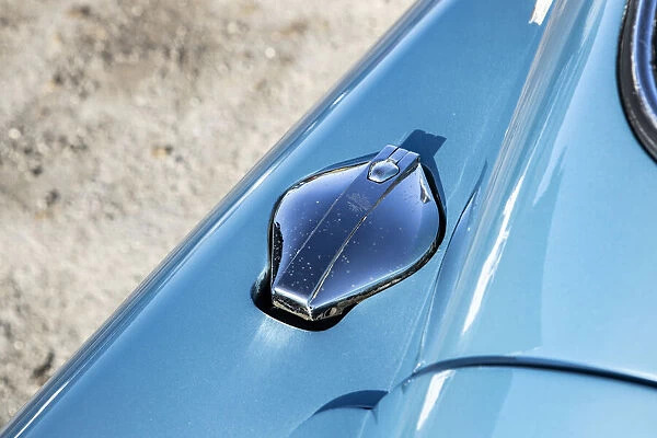Petrol filler cap of a 1961 Aston Martin DB4 GT SWB lightweight. Creator: Unknown