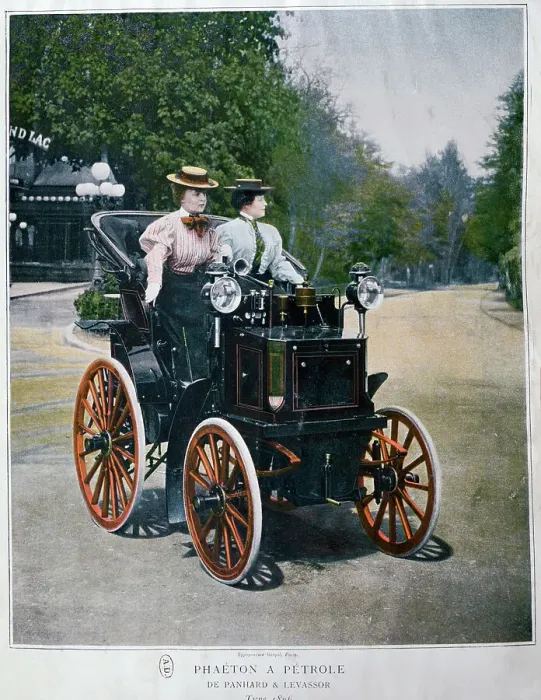 Framed Print : A petrol-powered Phaeton, by Panhard and Levassor, 1896. Artist: Goupil Framed Print : A petrol-powered Phaeton, by Panhard and Levassor, 1896. Artist: Goupil
