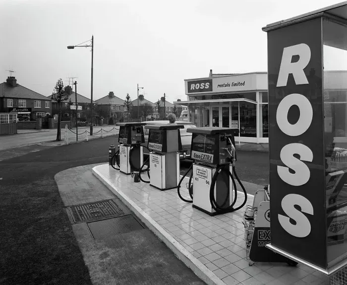 Framed Print : A petrol station forecourt, Grimsby, Lincolnshire, 1965. Artist: Michael Walters Framed Print : A petrol station forecourt, Grimsby, Lincolnshire, 1965. Artist: Michael Walters