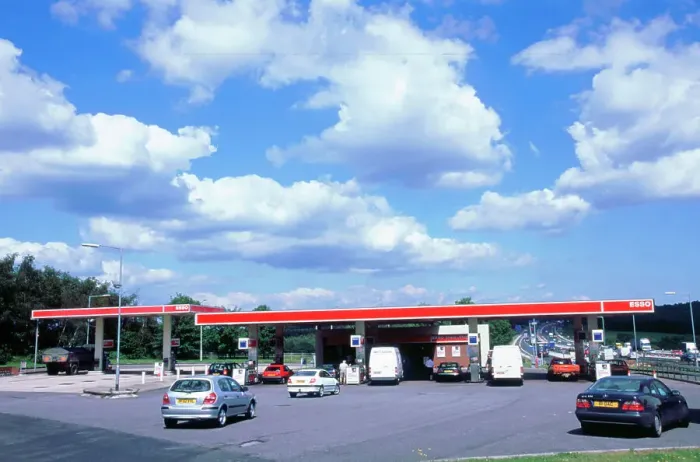 Framed Print : Petrol Station at Rownhams Services on M27 Motorway Framed Print : Petrol Station at Rownhams Services on M27 Motorway