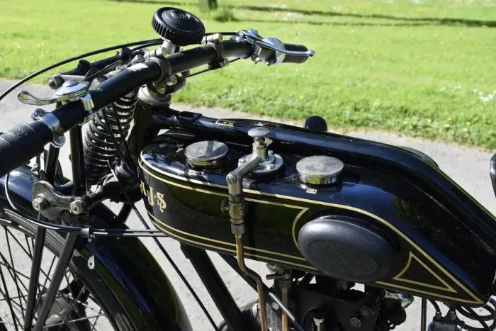 Framed Print : Petrol tank of a 1927 AJS Big Port motorcycle. Creator: Unknown Framed Print : Petrol tank of a 1927 AJS Big Port motorcycle. Creator: Unknown