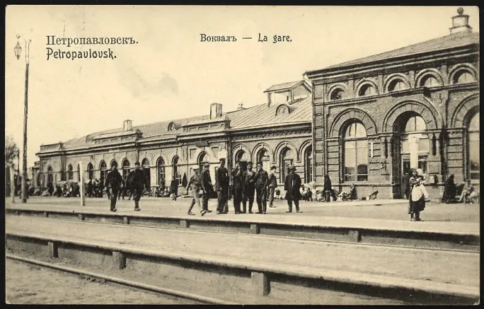 Framed Print : Petropavlovsk. Railway station, 1904-1914. Creator: Unknown Framed Print : Petropavlovsk. Railway station, 1904-1914. Creator: Unknown