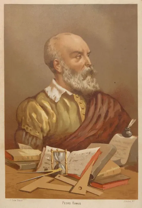 Framed Print : Petrus Ramus. From: La ciencia y sus hombres, 1879. Creator: Armet Portanell Framed Print : Petrus Ramus. From: La ciencia y sus hombres, 1879. Creator: Armet Portanell