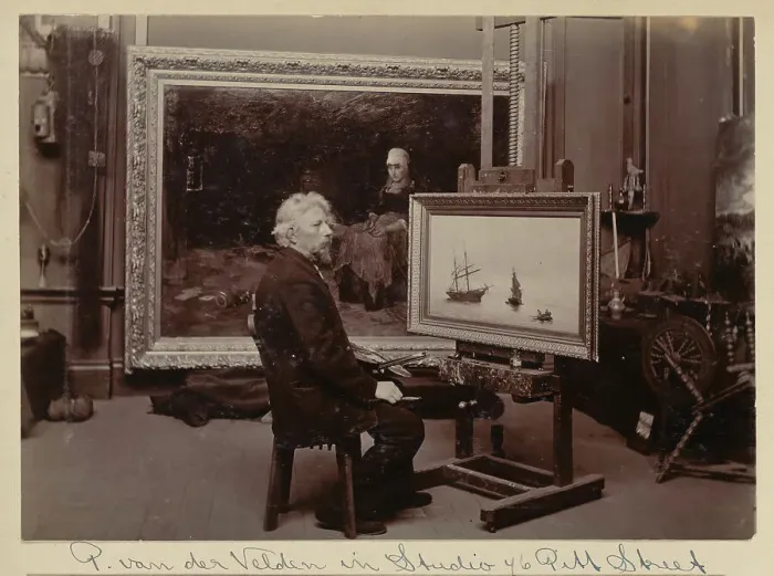 Framed Print : Petrus van der Velden in studio, 76 Pitt Street, 1890s. Creator: Unknown