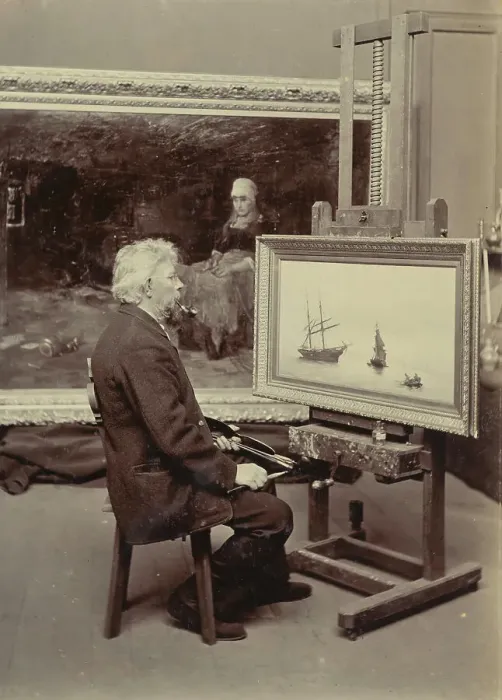 Framed Print : Petrus van der Velden in studio, Pitt Street, 1890s. Creator: Unknown Framed Print : Petrus van der Velden in studio, Pitt Street, 1890s. Creator: Unknown