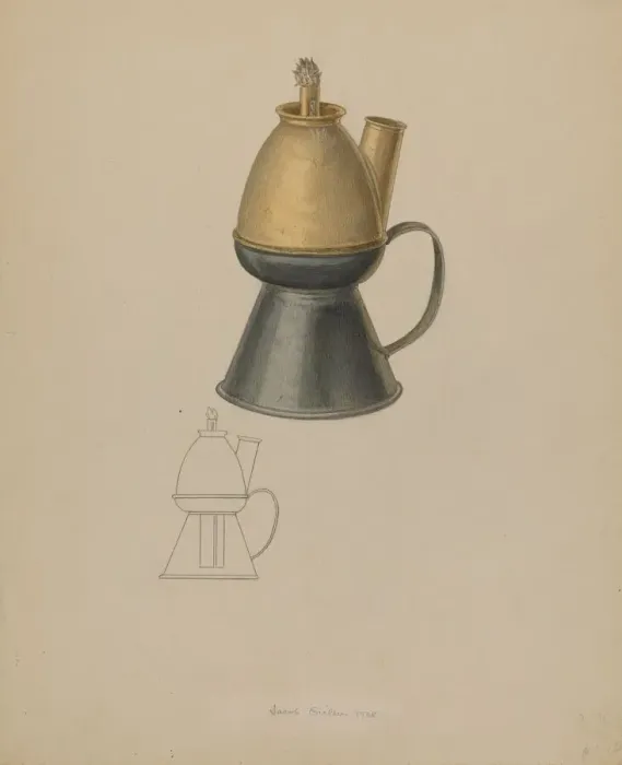 Framed Print : Petticoat Lamp, 1938. Creator: Jacob Gielens Framed Print : Petticoat Lamp, 1938. Creator: Jacob Gielens