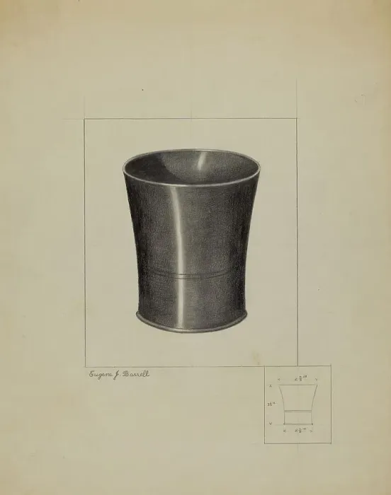 Framed Print : Pewter Beaker, c. 1936. Creator: Eugene Barrell Framed Print : Pewter Beaker, c. 1936. Creator: Eugene Barrell