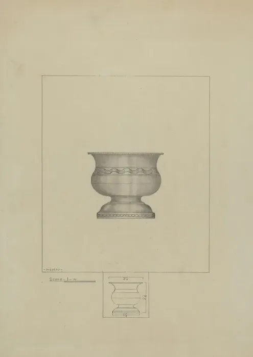 Framed Print : Pewter Bowl, c. 1936. Creator: Henry Meyers Framed Print : Pewter Bowl, c. 1936. Creator: Henry Meyers