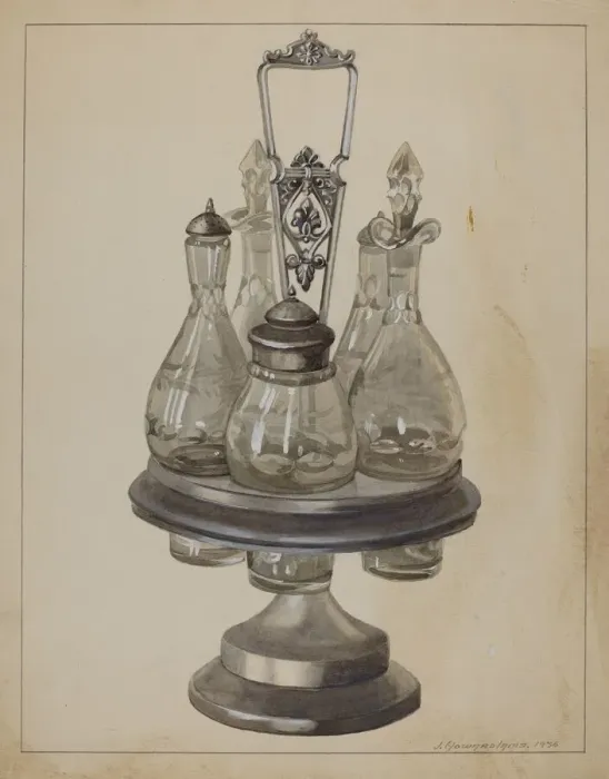 Framed Print : Pewter Caster, 1936. Creator: J. Howard Iams Framed Print : Pewter Caster, 1936. Creator: J. Howard Iams