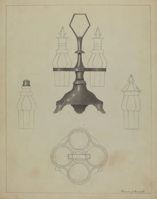 Framed Print : Pewter Caster, c. 1936. Creator: Eugene Barrell