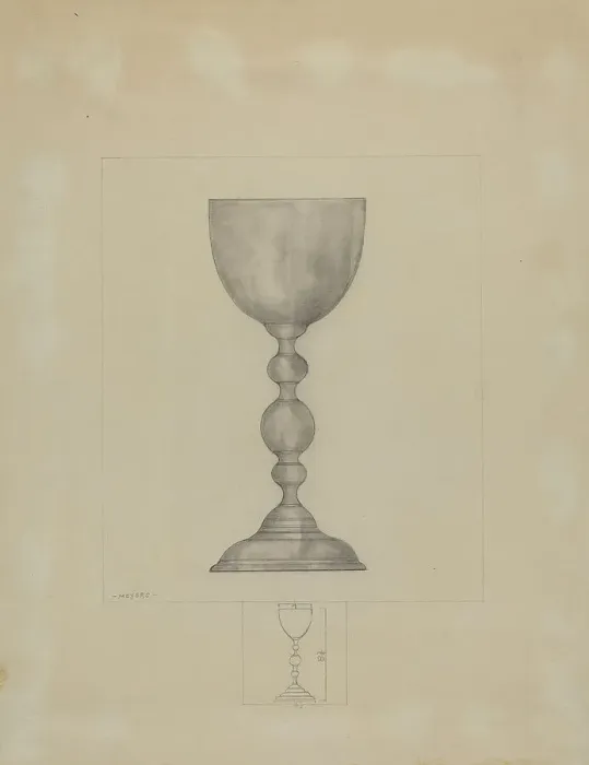 Framed Print : Pewter Chalice, c. 1937. Creator: Henry Meyers Framed Print : Pewter Chalice, c. 1937. Creator: Henry Meyers