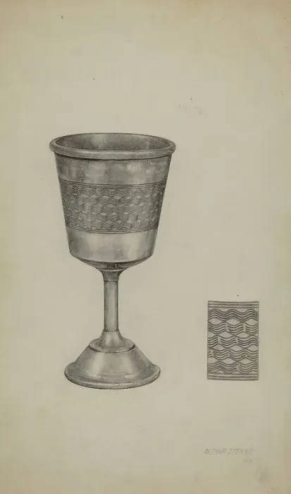 Framed Print : Pewter Chalice, c. 1940. Creator: Arthur Stewart Framed Print : Pewter Chalice, c. 1940. Creator: Arthur Stewart