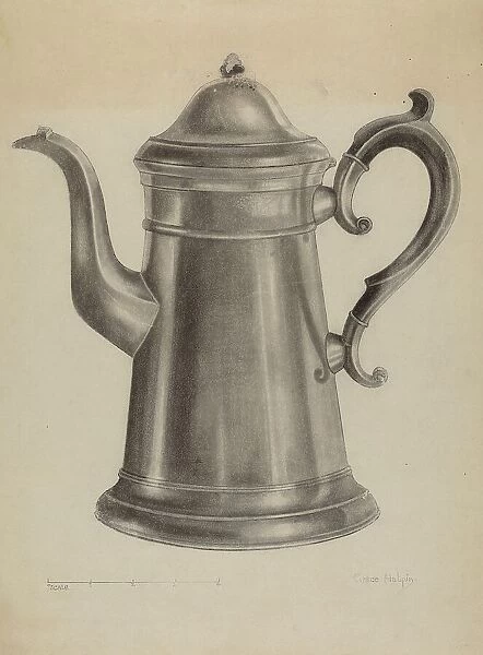 Pewter Coffee Pot, 1935 / 1942. Creator: Grace Halpin