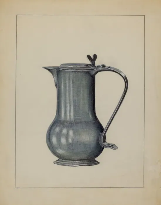 Framed Print : Pewter Coffee Pot, 1936. Creator: Holger Hansen Framed Print : Pewter Coffee Pot, 1936. Creator: Holger Hansen