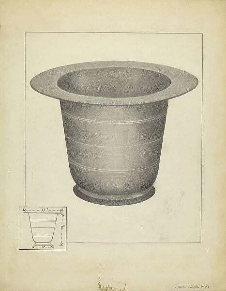 Pewter Commode Form, c. 1939. Creator: Charles Garjian