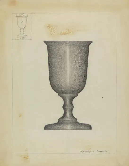Framed Print : Pewter Cup, 1935 / 1942. Creator: Rollington Campbell Framed Print : Pewter Cup, 1935 / 1942. Creator: Rollington Campbell