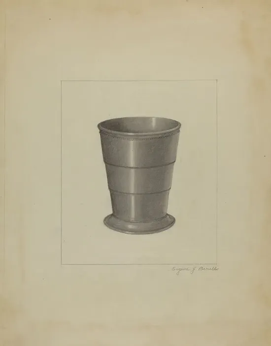 Framed Print : Pewter Cup, c. 1936. Creator: Eugene Barrell Framed Print : Pewter Cup, c. 1936. Creator: Eugene Barrell