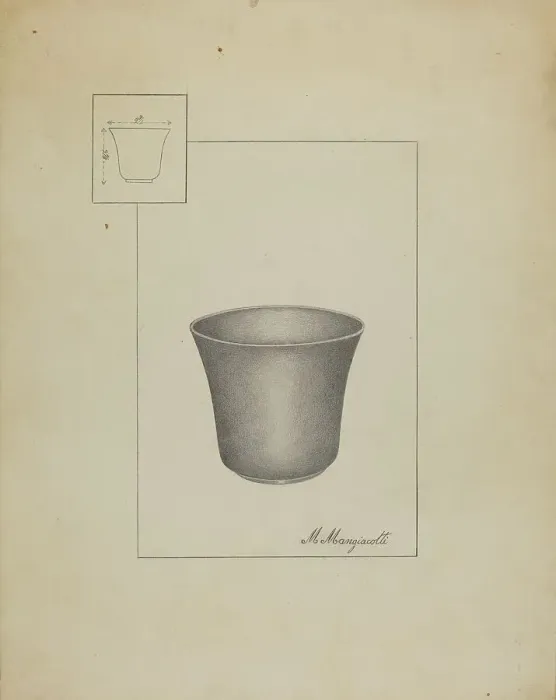 Framed Print : Pewter Cup, c. 1936. Creator: Matthew Mangiacotti Framed Print : Pewter Cup, c. 1936. Creator: Matthew Mangiacotti