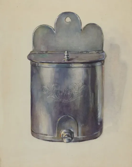Framed Print : Pewter Ewer, c. 1936. Creator: John Dixon Framed Print : Pewter Ewer, c. 1936. Creator: John Dixon