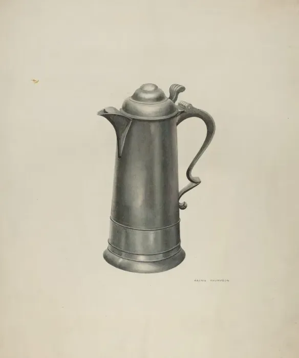 Framed Print : Pewter Flagon, 1935 / 1942. Creator: Archie Thompson Framed Print : Pewter Flagon, 1935 / 1942. Creator: Archie Thompson