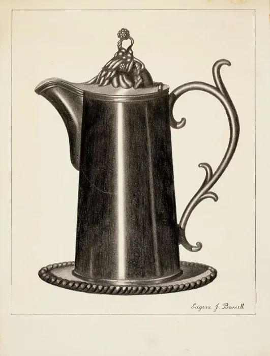 Framed Print : Pewter Flagon, 1935 / 1942. Creator: Eugene Barrell Framed Print : Pewter Flagon, 1935 / 1942. Creator: Eugene Barrell