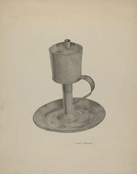 Pewter Grease Lamp, c. 1941. Creator: Violet Hartenstein